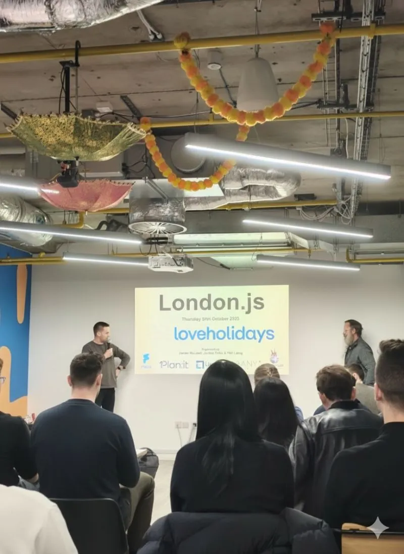 A London.js meetup attended after classes