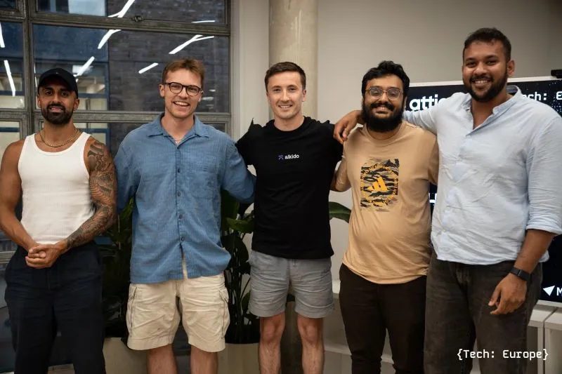 The team presenting at the Tech Europe Hackathon